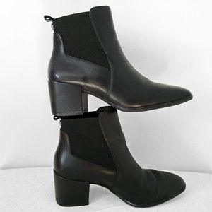 Classic ANKLE Boots in Black Leather by Anne Klein, USW Size 6